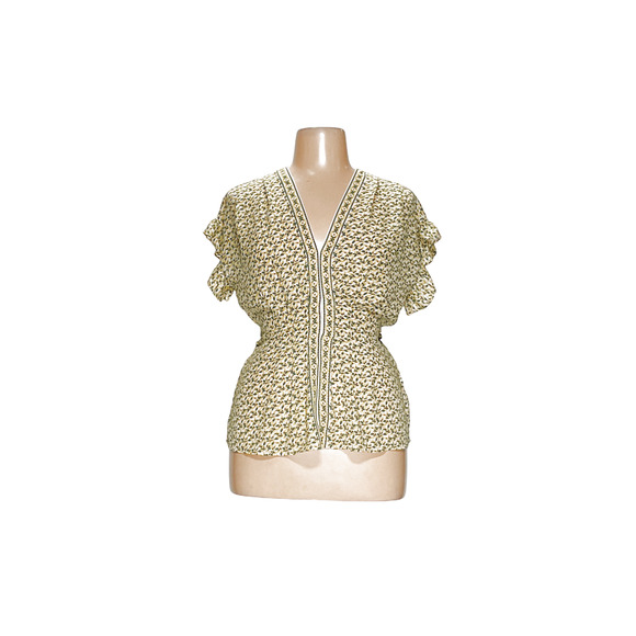 Max Studio Plus Size Yellow Graphic Blouse - Picture 1 of 4